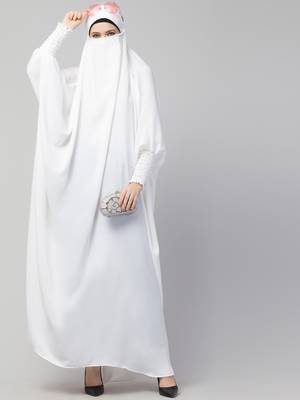 Nazneen Smoking Sleeve Tie at Back Ready To Wear Instant Full Size Nida JiIbab 4