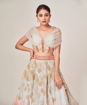 Grey Orange  Elisa Lehenga Set 2