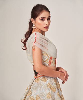 Grey Orange  Elisa Lehenga Set 3