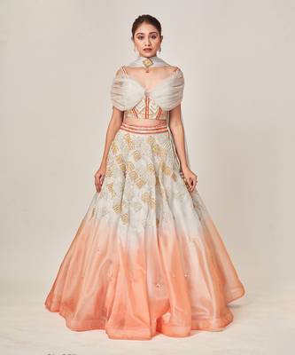 Grey Orange  Elisa Lehenga Set 4