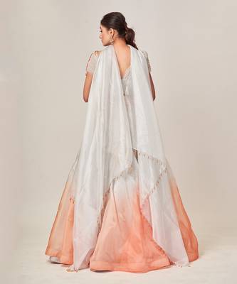 Grey Orange  Elisa Lehenga Set 5