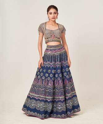 Blue Ariel Lehenga Set 1