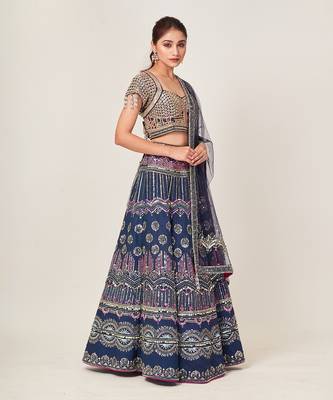 Blue Ariel Lehenga Set 3