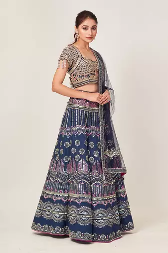 Blue Ariel Lehenga Set