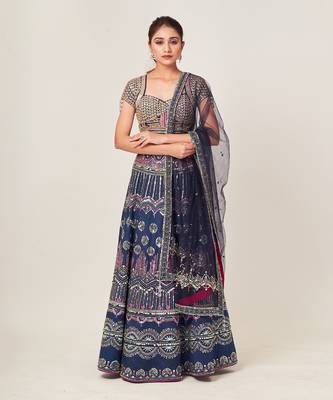 Blue Ariel Lehenga Set 4