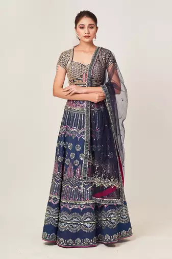 Blue Ariel Lehenga Set