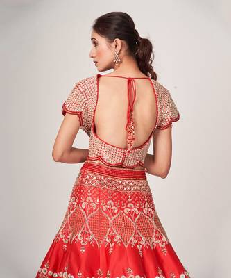Red Dela Lehenga Set 5