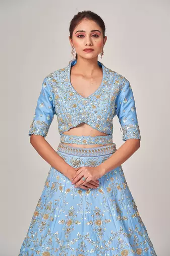 Powder Blue Doris Lehenga Set