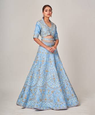 Powder Blue Doris Lehenga Set 1