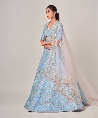 Powder Blue Doris Lehenga Set 4