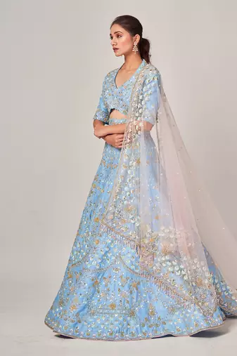 Powder Blue Doris Lehenga Set