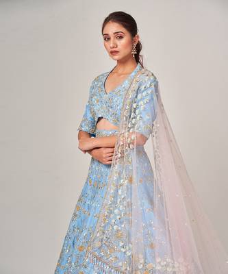 Powder Blue Doris Lehenga Set 5