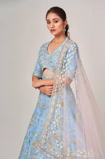 Powder Blue Doris Lehenga Set