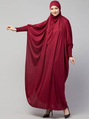 Nazneen Smoking Sleeve Tie at Back Ready To Wear Instant Full Size Jeresy JiIbab 2