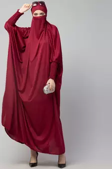 Nazneen Smoking Sleeve Tie at Back Ready To Wear Instant Full Size Jeresy JiIbab