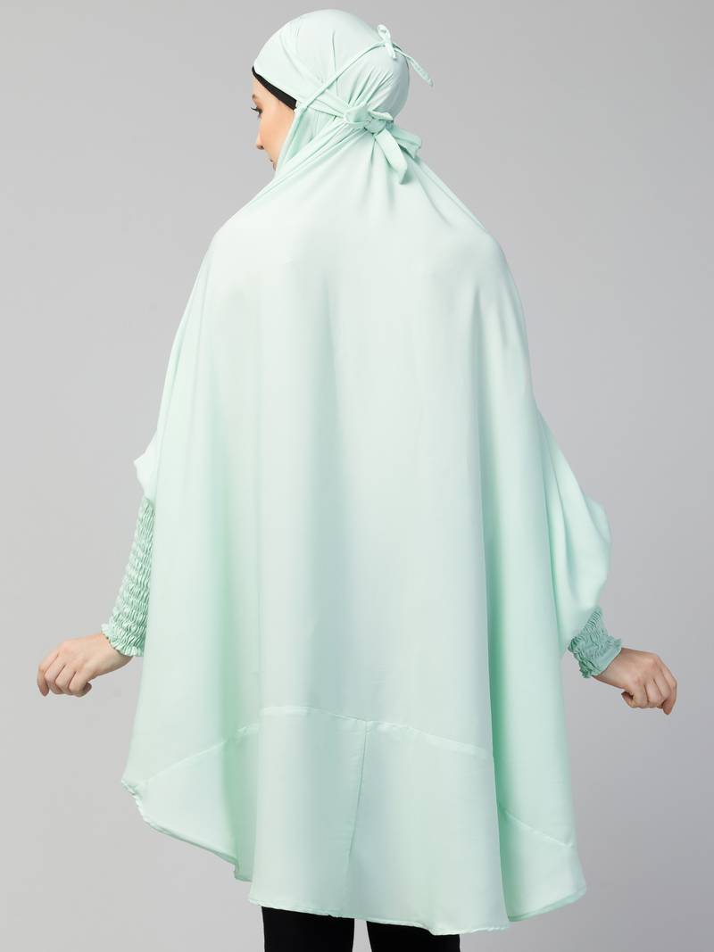 Nazneen Ready to Wear tie at back smoking at wrist with Naqab instant Khimer