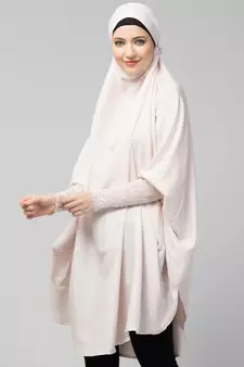 Nazneen Ready to Wear tie at back smoking at wrist with Naqab instant Khimer