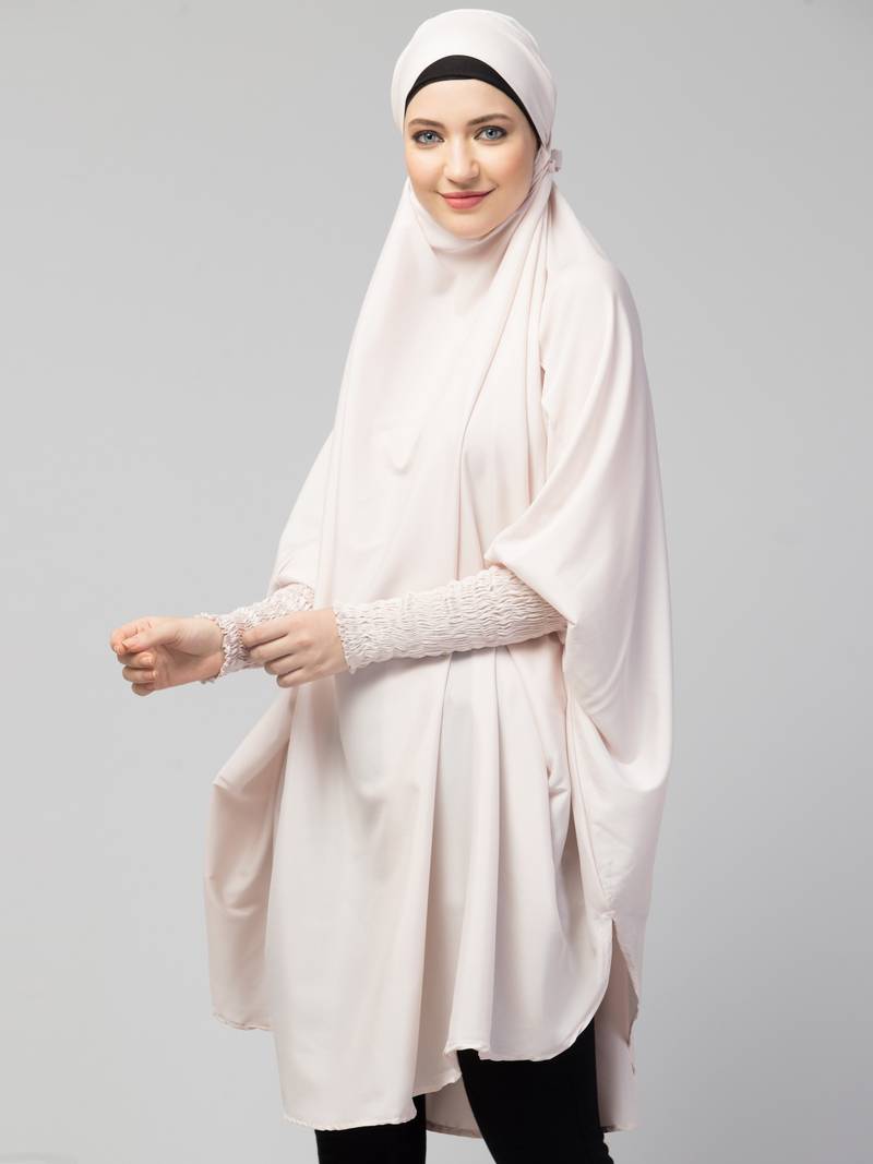 Nazneen Ready to Wear tie at back smoking at wrist with Naqab instant Khimer