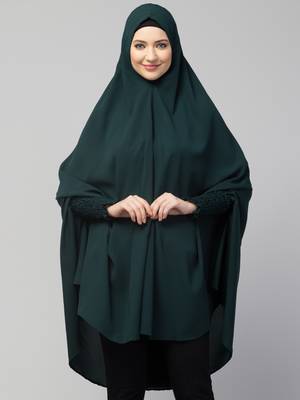 Nazneen stretchable smoking at wrist knee length Jilbab cum prayer khimar  Hijab 1
