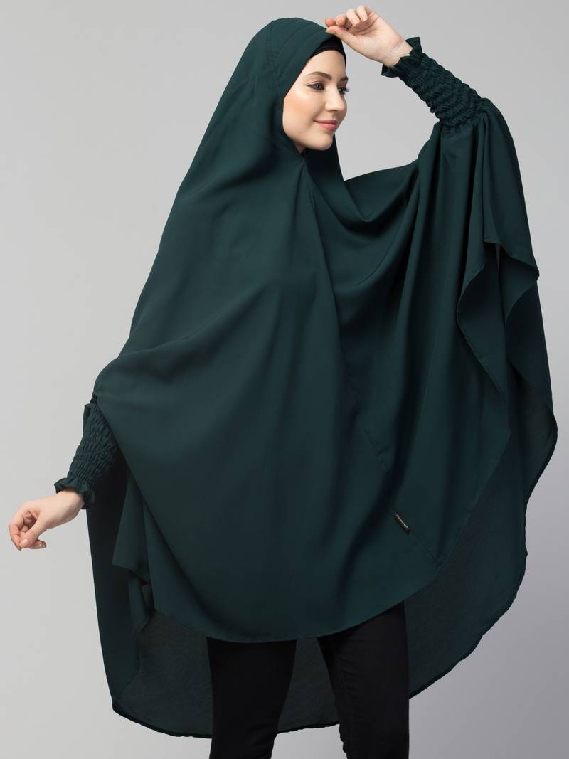 Nazneen stretchable smoking at wrist knee length Jilbab cum prayer khimar  Hijab