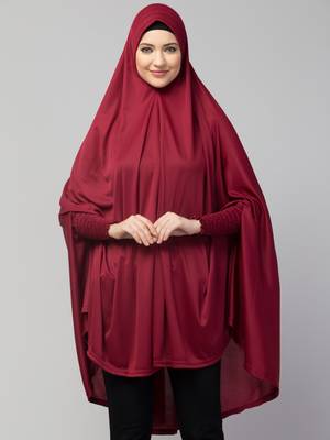 Nazneen stretchable smoking at wrist knee length Jilbab cum prayer khimar  Hijab 1