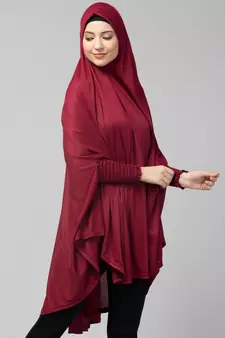 Nazneen stretchable smoking at wrist knee length Jilbab cum prayer khimar  Hijab