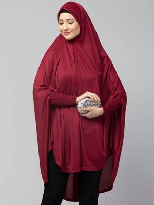 Nazneen stretchable smoking at wrist knee length Jilbab cum prayer khimar  Hijab 4