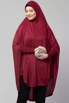Nazneen stretchable smoking at wrist knee length Jilbab cum prayer khimar  Hijab