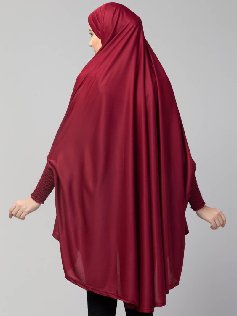 Nazneen stretchable smoking at wrist knee length Jilbab cum prayer khimar  Hijab