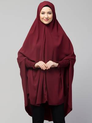 Nazneen stretchable smoking at wrist knee length Jilbab cum prayer khimar  Hijab 1