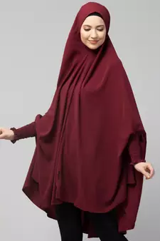 Nazneen stretchable smoking at wrist knee length Jilbab cum prayer khimar  Hijab