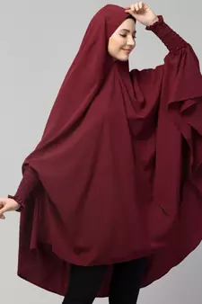 Nazneen stretchable smoking at wrist knee length Jilbab cum prayer khimar  Hijab