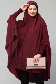Nazneen stretchable smoking at wrist knee length Jilbab cum prayer khimar  Hijab