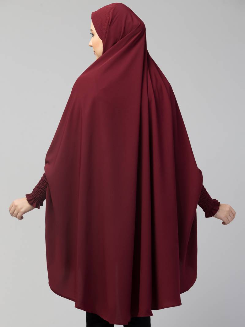 Nazneen stretchable smoking at wrist knee length Jilbab cum prayer khimar  Hijab