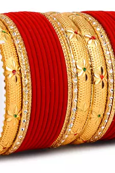Maroon bangles-and-bracelets