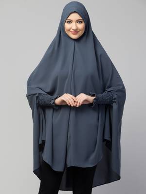 Nazneen stretchable smoking at wrist knee length Jilbab cum prayer khimar  Hijab 1
