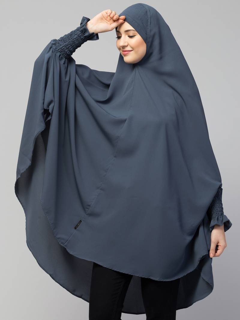 Nazneen stretchable smoking at wrist knee length Jilbab cum prayer khimar  Hijab