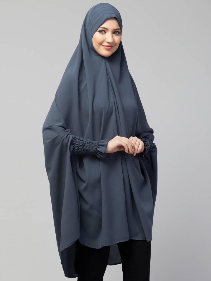 Nazneen stretchable smoking at wrist knee length Jilbab cum prayer khimar  Hijab