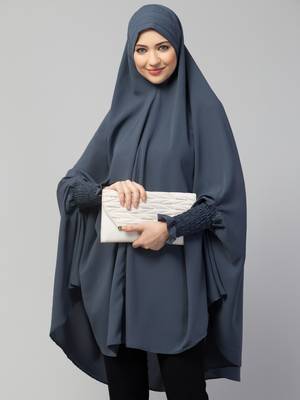 Nazneen stretchable smoking at wrist knee length Jilbab cum prayer khimar  Hijab 5