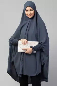 Nazneen stretchable smoking at wrist knee length Jilbab cum prayer khimar  Hijab