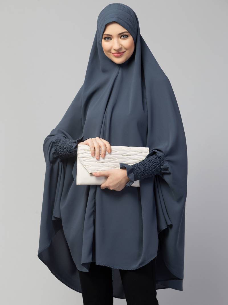 Nazneen stretchable smoking at wrist knee length Jilbab cum prayer khimar  Hijab