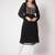 MATINE Women Black Embroidered Square Neck Straight Kurti