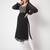 MATINE Women Black Embroidered Square Neck Straight Kurti