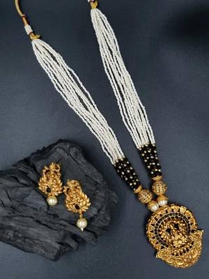 Black Ethnic Gold Plated Kundan Choker Set for Women NS_1748_BK_295 1