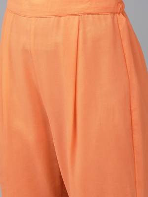 Hand Embroidered Rust Georgette Lucknowi Chikankari Women Unstitched Suit Piece 5