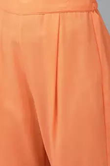 Hand Embroidered Rust Georgette Lucknowi Chikankari Women Unstitched Suit Piece