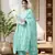 Hand Embroidered Sea Green Georgette Lucknowi Chikankari Women Unstitched Suit Piece
