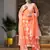 Hand Embroidered Orange Georgette Lucknowi Chikankari Women Unstitched Suit Piece