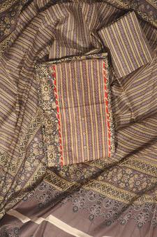 Brown printed cotton salwar