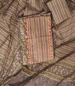 Brown printed cotton salwar